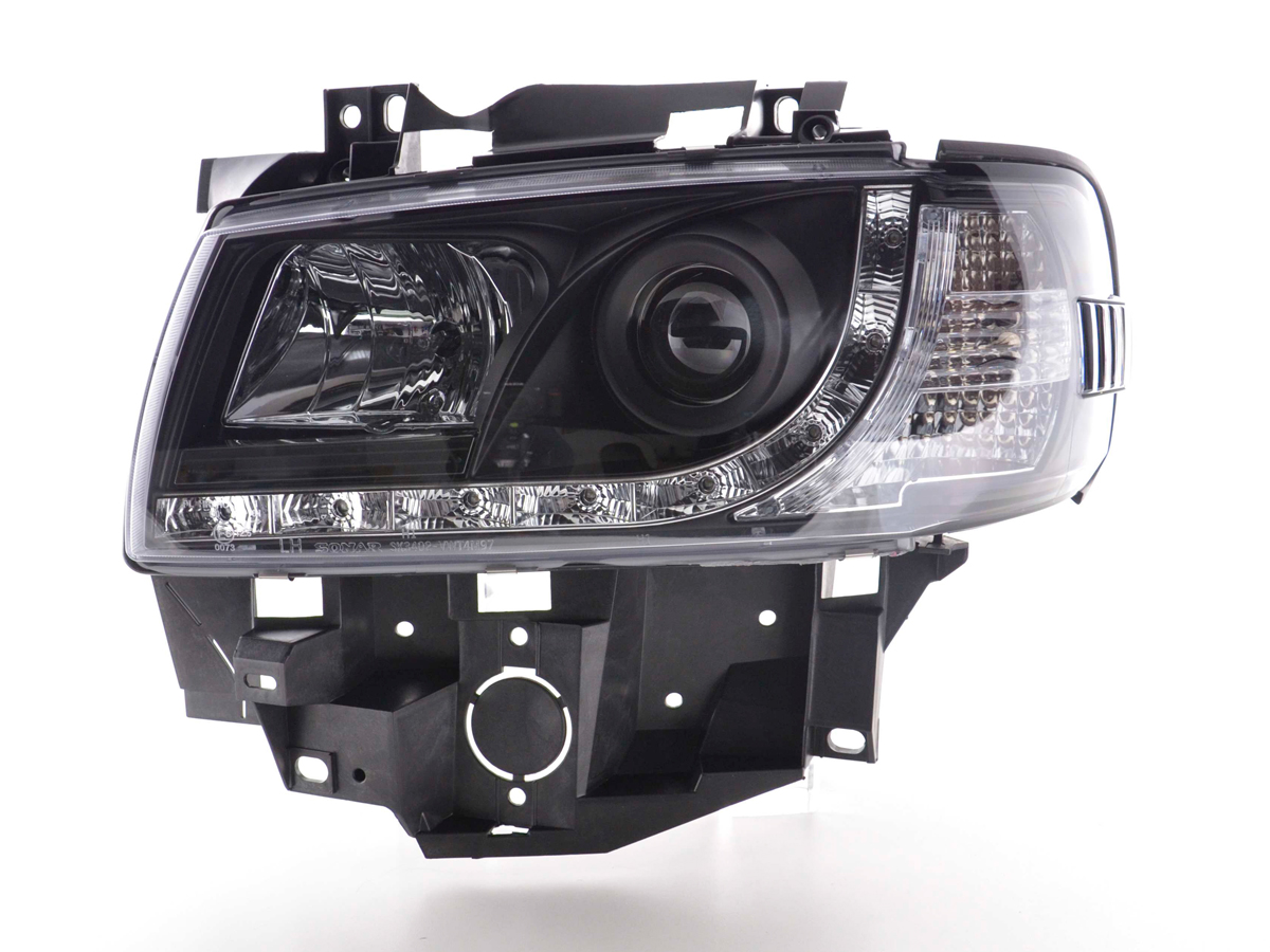 Scheinwerfer Set Daylight LED TFL-Optik VW Bus Typ T4  96-03 schwarz – Bild 4
