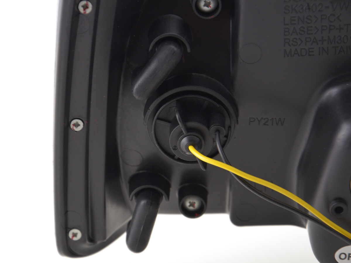 Scheinwerfer Set Daylight LED TFL-Optik VW Bus Typ T4  90-96 chrom für Rechtslenker – Bild 7