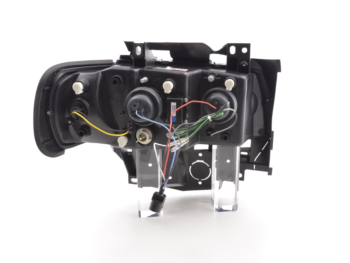 Scheinwerfer Set Daylight LED TFL-Optik VW Bus Typ T4  96-03 chrom für Rechtslenker – Bild 6