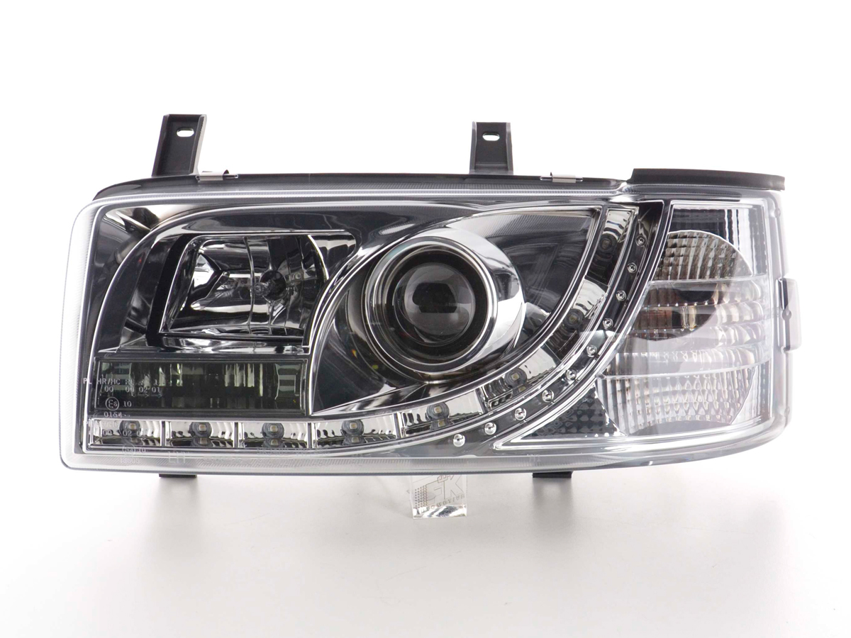 Scheinwerfer Set Daylight LED TFL-Optik VW Bus Typ T4  90-03 chrom – Bild 4