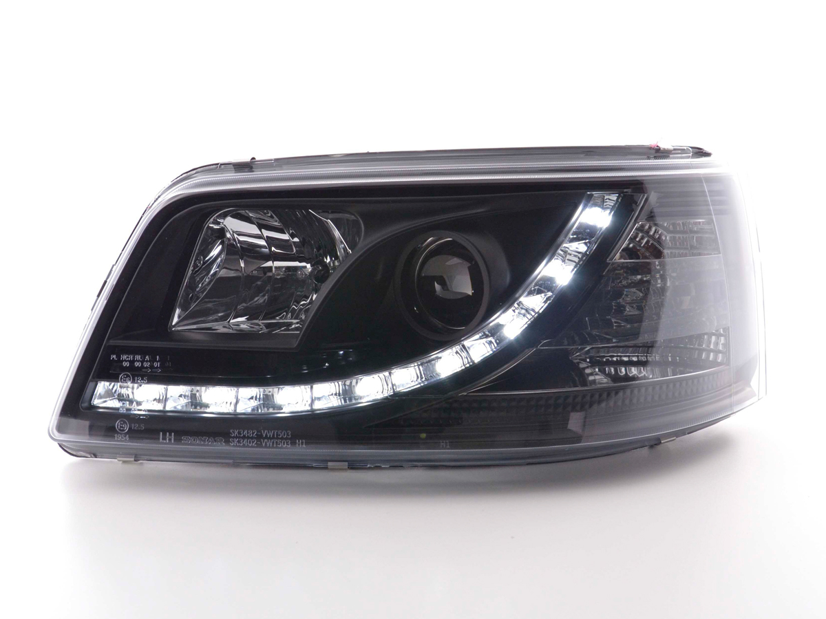 Scheinwerfer Set Daylight LED TFL-Optik VW Bus Typ T5  03-09 schwarz – Bild 2