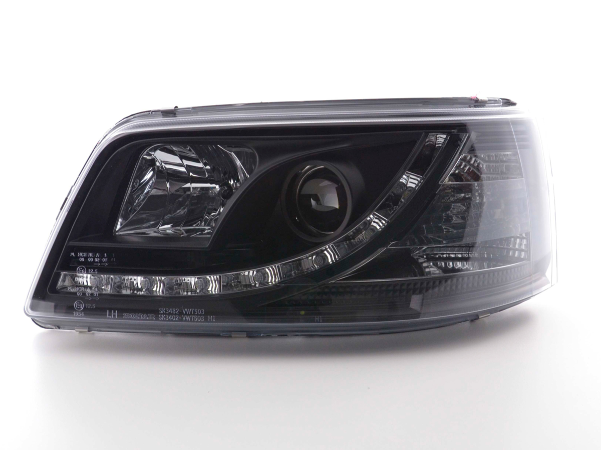 Scheinwerfer Set Daylight LED TFL-Optik VW Bus Typ T5  03-09 schwarz – Bild 4