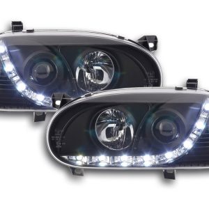 Scheinwerfer Set Daylight LED TFL-Optik VW Golf 3 Typ 1HXO 1EXO 91-97 schwarz