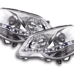 Scheinwerfer Set Daylight LED TFL-Optik VW Polo Typ 9N3 05-09 chrom für Rechtslenker