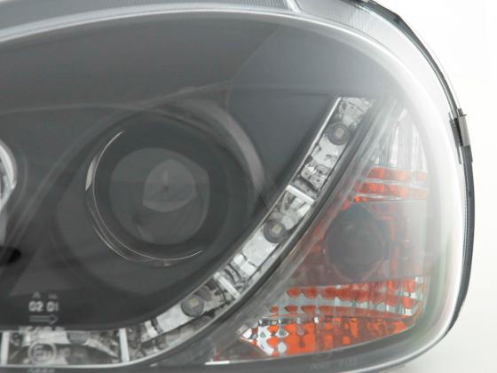 Scheinwerfer Set Daylight LED TFL-Optik Opel Corsa B  94-00 schwarz – Bild 2