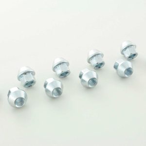 Radmuttern Set (10 Stk.) Länge 34mm Kegelbund M12x1,5 silber