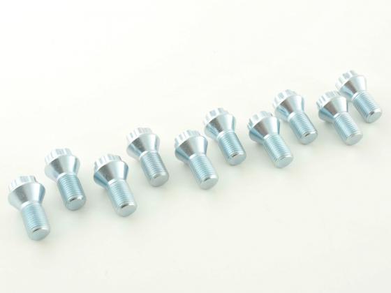 Radschrauben Set (10 Stk.) Schaftlänge 21mm Kegelbund silber M14x1,5 – Bild 2