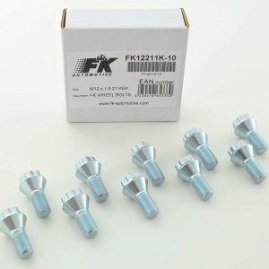 Radschrauben Set (10 Stk.) Schaftlänge 21mm Kegelbund Kurzkopf silber M12x1,5