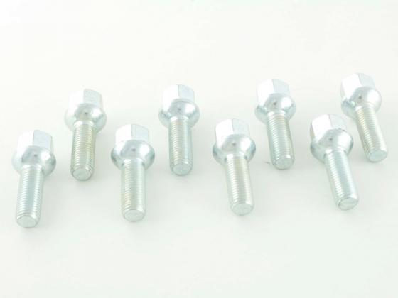 Radschrauben Set (8 Stk.) Schaftlänge 35mm Kugelbund silber M12x1,5 – Bild 2