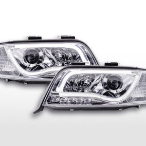 Scheinwerfer Set Daylight LED TFL-Optik Audi A6 Typ 4B 01-04 chrom für Rechtslenker
