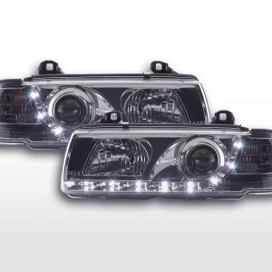 Scheinwerfer Set Daylight LED TFL-Optik BMW 3er Limo Typ E36  92-98 chrom