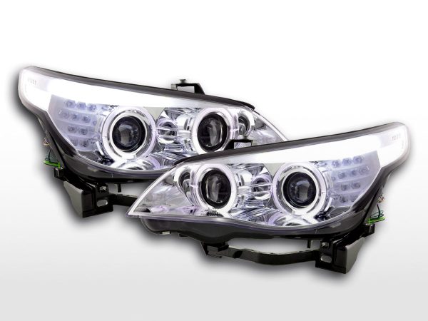 Scheinwerfer Set Xenon Angel Eyes LED BMW 5er E60/E61  05-07 chrom