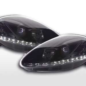 Scheinwerfer Set Daylight LED TFL-Optik Fiat Grande Punto Typ 199 05-08 schwarz