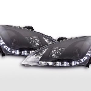 Scheinwerfer Set Daylight LED TFL-Optik Ford Focus 3/4/5-trg.  01-04 schwarz für Rechtslenker