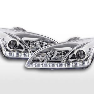 Scheinwerfer Set Daylight LED TFL-Optik Ford Focus 4/5-trg. 05-08 chrom für Rechtslenker