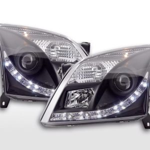 Scheinwerfer Set Daylight LED TFL-Optik Opel Vectra C 02-05 schwarz für Rechtslenker