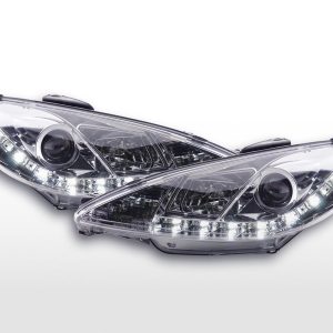 Scheinwerfer Set Daylight LED Tagfahrlicht Peugeot 206 Typ S16  98- chrom