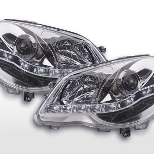 Scheinwerfer Set Daylight LED TFL-Optik VW Polo Typ 9N3 05-09 chrom