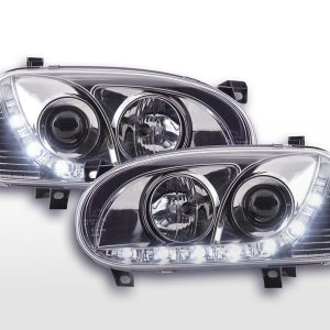 Scheinwerfer Set Daylight LED Tagfahrlicht VW Golf 3 91-97 chrom