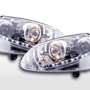 Scheinwerfer Set Daylight LED Tagfahrlicht VW Golf 5 Typ 1K 03-08 chrom für Rechtslenker