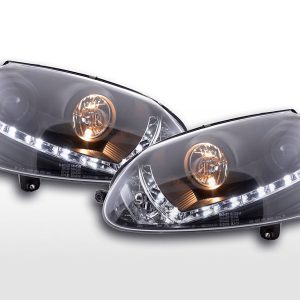 Scheinwerfer Set Daylight LED Tagfahrlicht VW Golf 5 Typ 1K 03-08 schwarz für Rechtslenker