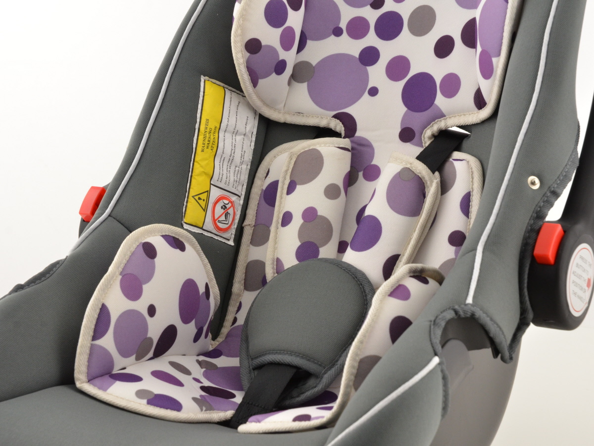 Kinderautositz Babyschale Autositz schwarz/weiß/lila Gruppe 0+, 0-13 kg – Bild 3