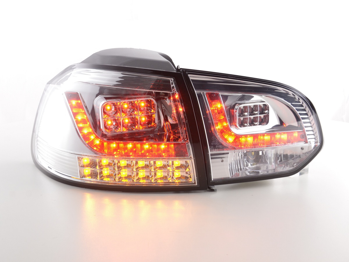 LED Rückleuchten Set VW Golf 6 Typ 1K  2008-2012 chrom mit Led Blinker für Rechtslenker – Bild 2