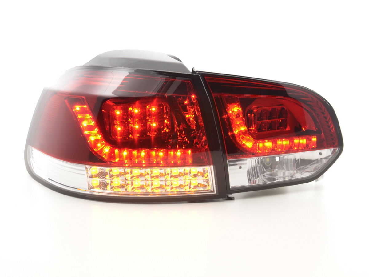 LED Rückleuchten Set VW Golf 6 Typ 1K  2008-2012 rot/klar mit Led Blinker für Rechtslenker – Bild 2