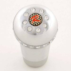 Schaltknauf Aluminium mit Kristallen, Oberfläche chrom