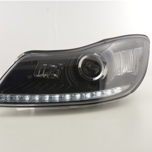 Scheinwerfer Set Daylight LED TFL-Optik Skoda Oktavia ab 2009 schwarz