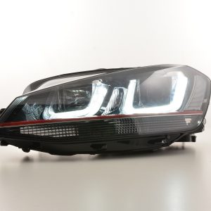 Scheinwerfer Set Daylight LED Tagfahrlicht VW Golf 7 ab 2012 schwarz/rot