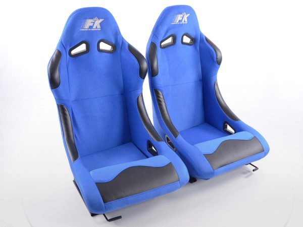 FK Sportsitze Auto Vollschalensitze Set Basic Stoff blau