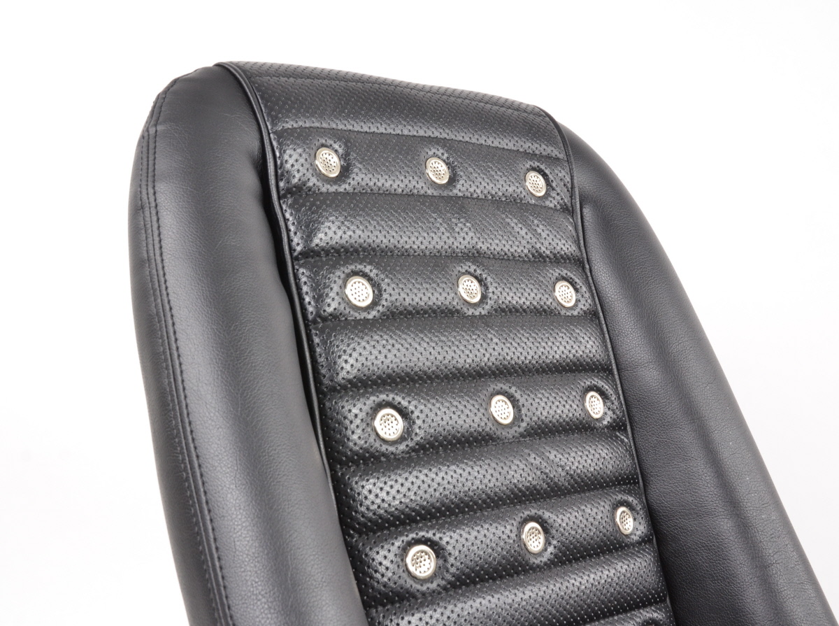 FK Oldtimersitze Auto Vollschalensitze Set Classic 1 Kunstleder schwarz mit Kopfstütze inkl. Laufschienen – Bild 3