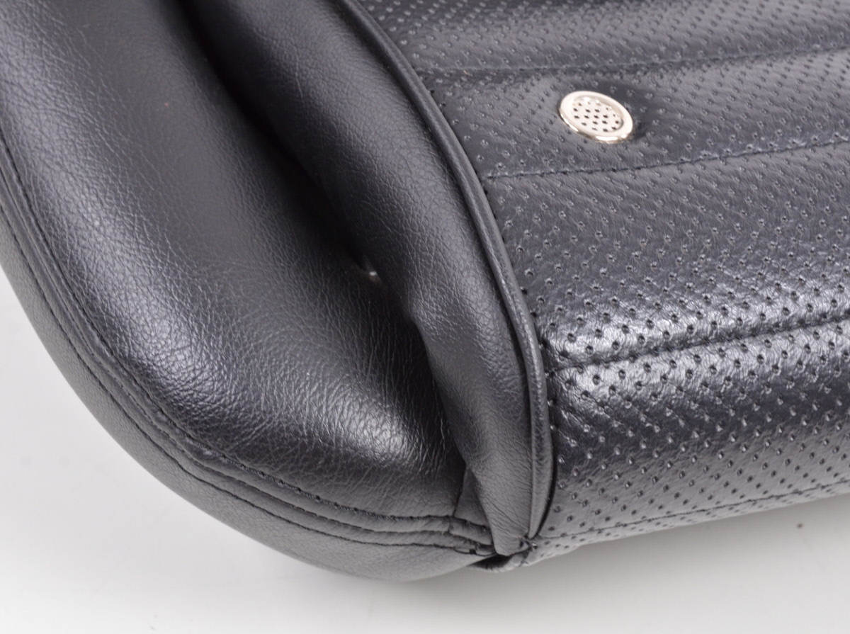 FK Oldtimersitze Auto Vollschalensitze Set Classic 1 Kunstleder schwarz mit Kopfstütze inkl. Laufschienen – Bild 5