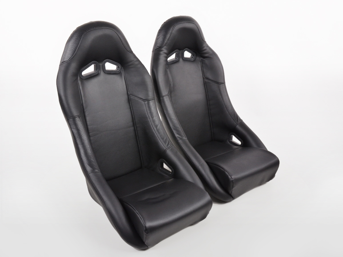 FK Sportsitze Auto Vollschalensitze Set Club Kunstleder schwarz