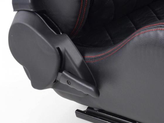 FK Sportsitze Auto Halbschalensitze Set Detroit Kunstleder mit Laufschienen schwarz – Bild 6