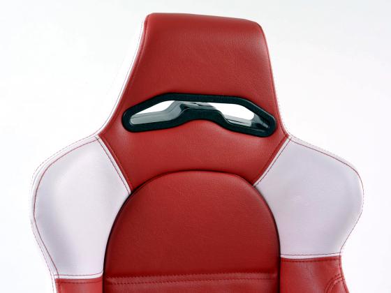 FK Sportsitze Auto Halbschalensitze Set Edition 1 Kunstleder rot weiß – Bild 4