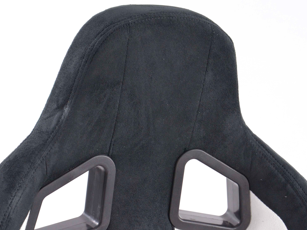 FK Sportsitze Auto Halbschalensitze Set Columbus Kunstleder weiß/schwarz mit Laufschienen – Bild 3