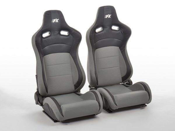 FK Sportsitze Auto Halbschalensitze Set Köln Kunstleder/Stoff schwarz/grau