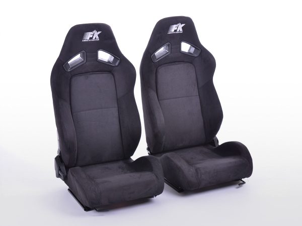 FK Sportsitze Auto Halbschalensitze Set Leipzig Velourkunstleder schwarz