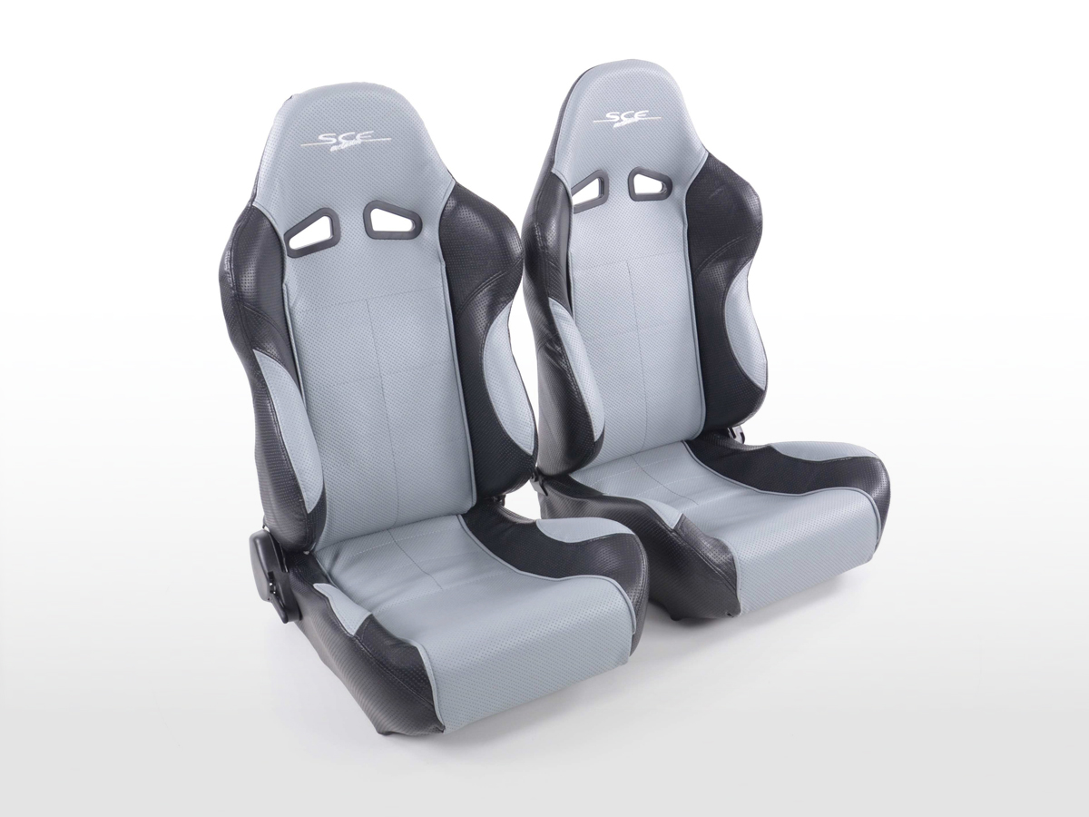 FK Sportsitze Auto Halbschalensitze Set SCE-Sportive 2 Kunstleder grau/schwarz