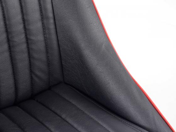 FK Oldtimersitze Auto Vollschalensitze Set Montgomery im Retro-Look schwarz/rot – Bild 4