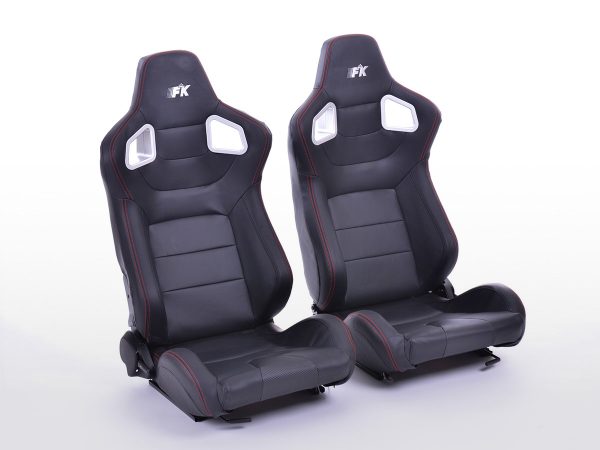 FK Sportsitze Auto Halbschalensitze Set Stuttgart Kunstleder schwarz Carbon-Look